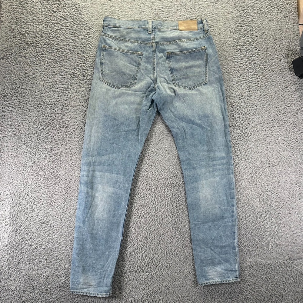 H&M L.O.G.G. Jeans Mens 34x32 Blue Cotton Denim Straight Travel Faded Button-Fly - Picture 5 of 11